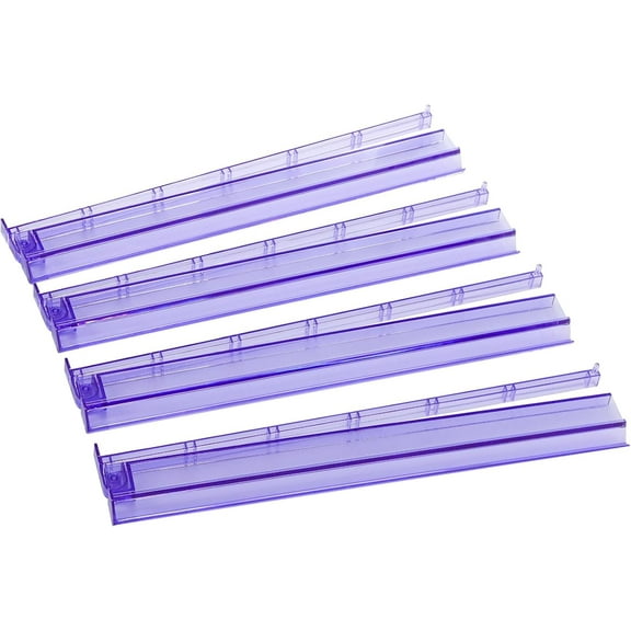 Mah Jongg All-in-One Tile Rack & Pusher, Mahjong Racks With Pushers, Clear Acrylic Mahjong Rack and Pusher Combo, Modern American Majiang Tile Racks Set of 4 (Purple, 4PCS)
