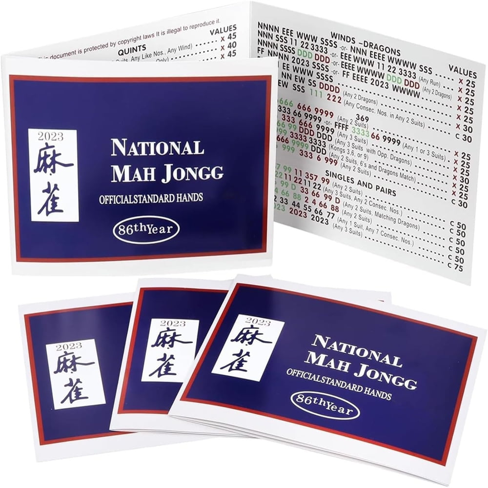 Mah Jongg Cards 2023/2024 Large Print, Mahjong Cards Playing Cards ...