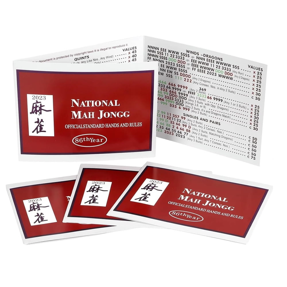 Mah Jongg Cards 2023/2025 Large Print, Mahjong Tiles Set, National Mah Jongg League Cards