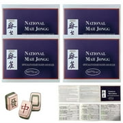 Mah Jongg Cards 2023/2024 Large Print, National Mah Jongg League Cards, Official Standard Hands and Rules (4 pcs, Blue)