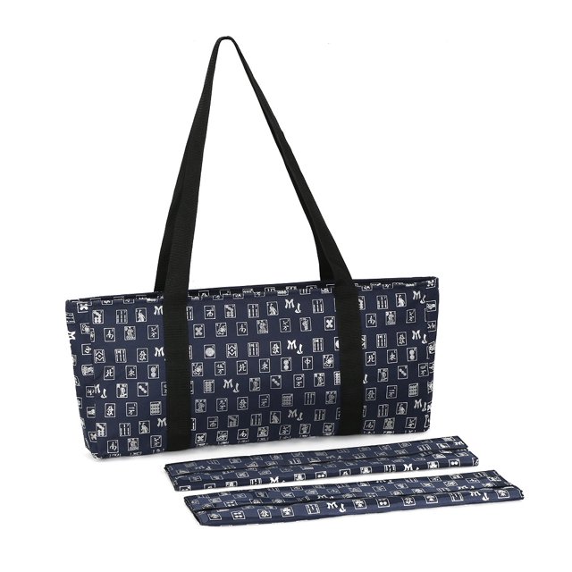 Mah Jongg Direct Blue & Silver MJ Designer Logo Soft Replacement Case, includes two matching wraps and a bonus bag, (Replacement Soft Case Only - tiles, trays, racks and pushers not included)