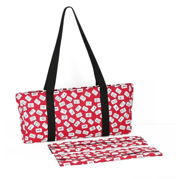 Mah Jongg Direct Red Color Tiles MJ Designer Logo Soft Replacement Case, includes two matching wraps and a bonus bag, (Replacement Soft Case Only - tiles, trays, racks and pushers not included)