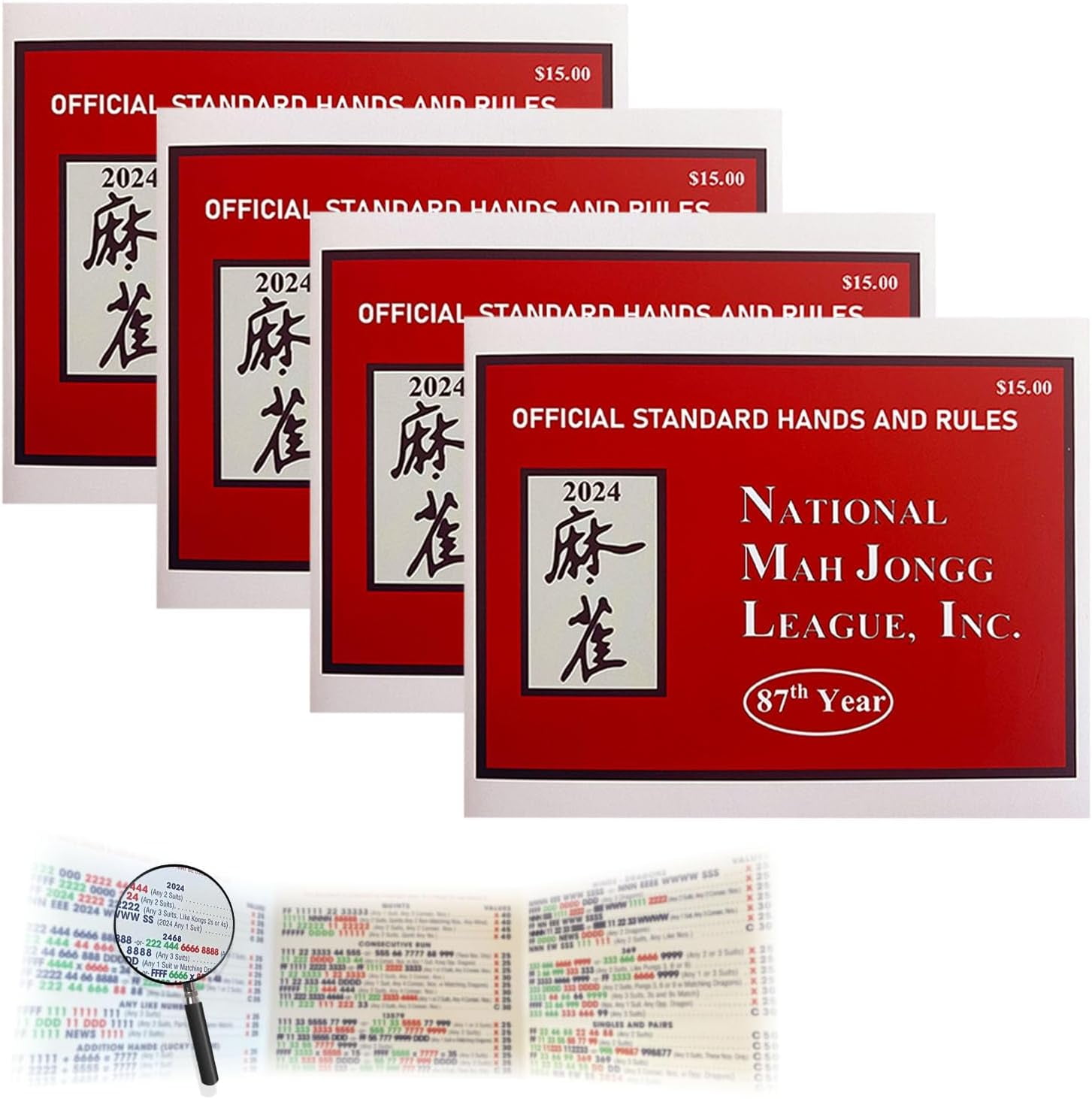 Mah Jongg League 2024 Large Size Card, Mah Jongg Card, National Mahjong