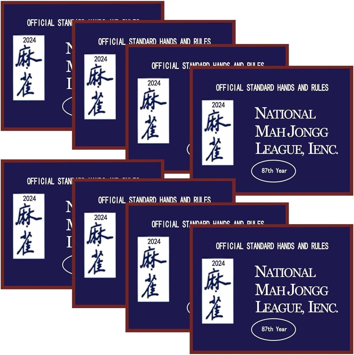 Mah Jongg League 2024 Large Size Card, Mah Jongg Card, National Mahjong Cards 2024, 4/8PC