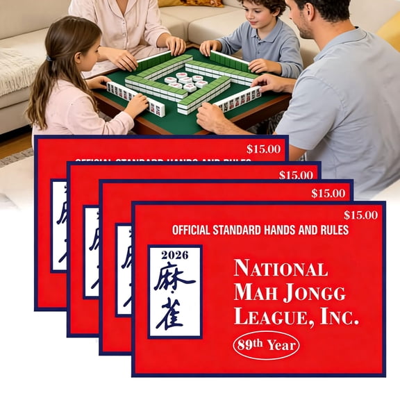 MahJong Cards 2026, 4 Pcs New Mahjong Standard Hands and Rules Revision, Large Print American Mahjong Cards, Easy to Read Rule Card for Mah Jongg Enthusiasts