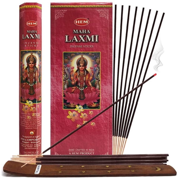 Maha Laxmi Incense Sticks And Incense Stick Holder Bundle Insence Insense Hem Incense Sticks