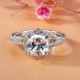 thumbnail image 1 of Mahablijewels 14K White Gold Plated Solitaire Womens Wedding Ring Cushion Cut Cubic Zirconia, 1 of 5