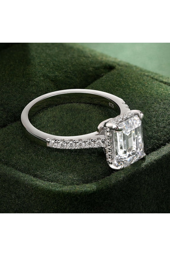 Cubic Zirconia Gift For Her Womens Solitaire Wedding Ring 925 Sterling Silver