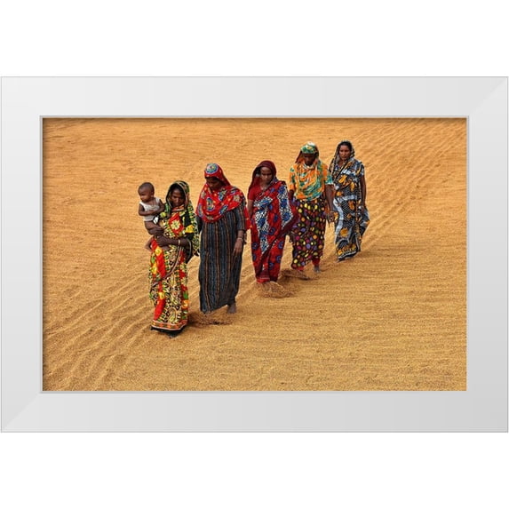 Mahabub Hossain, Md 24x17 White Modern Wood Framed Museum Art Print Titled - Woman Worker