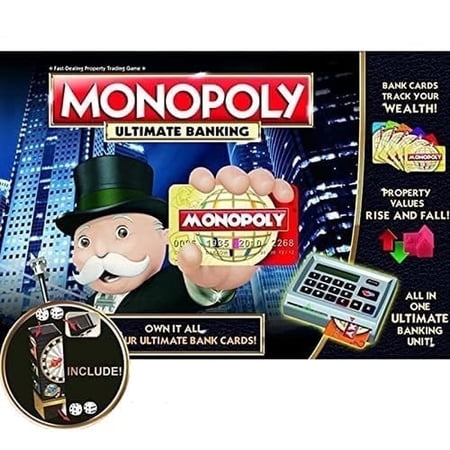 Monopoly Game: Ultimate Banking Edition, Electronic Banking Game Edition, 120 Pieces .(Black Color).