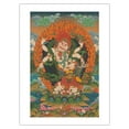 thumbnail image 1 of Mahakala Shadbhuja Sita (White Lord with Six Hands) - Tantric Wealth Deity - Vintage Tibetan Thangka Buddhist Painting - Fine Art Matte Paper Print (Unframed) 24x32in, 1 of 4