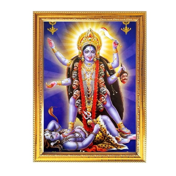 Mahakali Goddess Photo Frame Hindu Worship Puja Temple House Warming Religious Wall Table 11.8X15.7