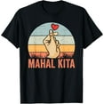 thumbnail image 1 of Mahal Kita Retro Pinoy Finger Heart For A Filipino Filipina T-ShirtMen's and women's gift, black and white T-shirt, size: Extra large S-4XL, 1 of 4