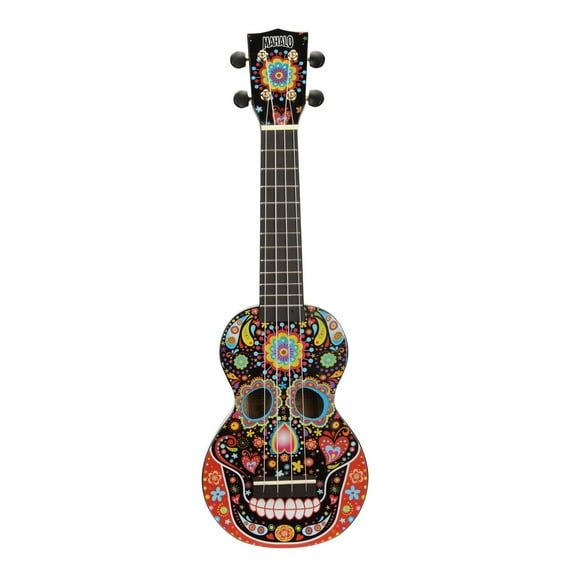 Art Series Soprano Ukulele w/Bag Skull Day of the Dead Skull