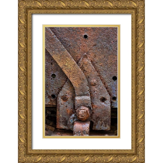 Mahan, Kathy 11x14 Gold Ornate Wood Framed with Double Matting Museum Art Print Titled - Rusty Metal IV