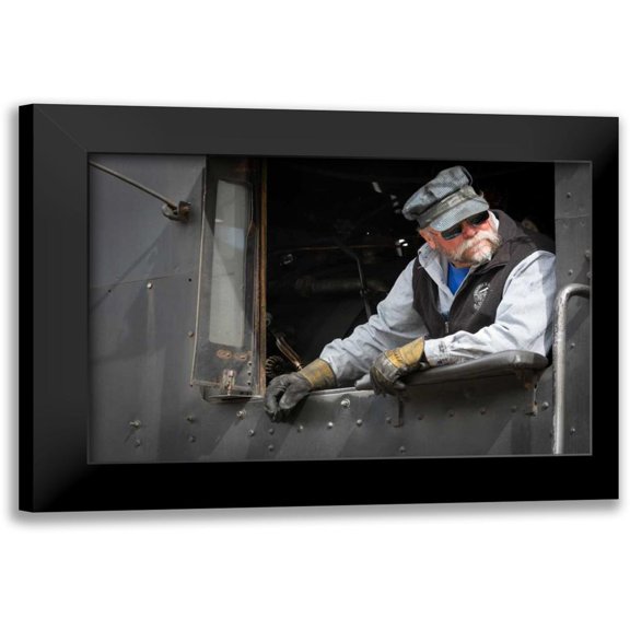 Mahan, Kathy 14x11 Black Modern Framed Museum Art Print Titled - Train Conductor I