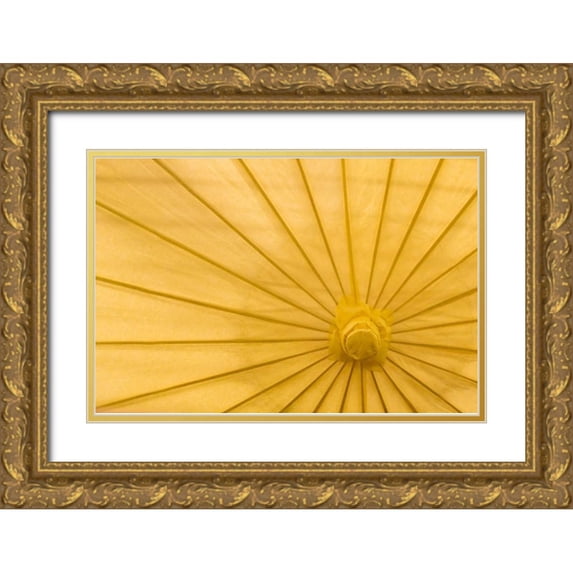 Mahan, Kathy 14x11 Gold Ornate Wood Framed with Double Matting Museum Art Print Titled - Yellow Umbrella