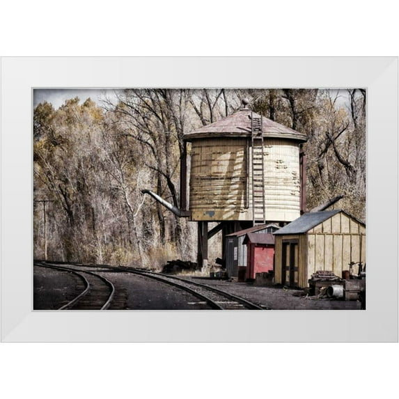 Mahan, Kathy 14x11 White Modern Wood Framed Museum Art Print Titled - Vintage Train Yard I