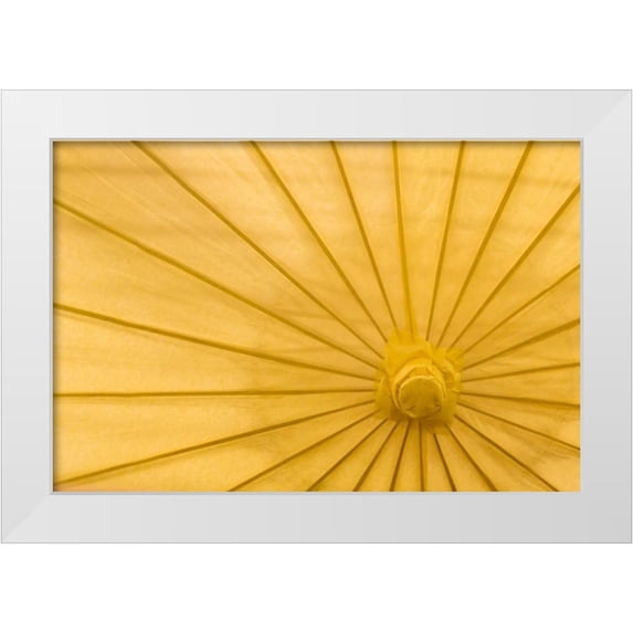 Mahan, Kathy 14x11 White Modern Wood Framed Museum Art Print Titled - Yellow Umbrella