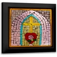 thumbnail image 1 of Mahan, Kathy 15x15 Black Modern Framed Museum Art Print Titled - Stained Glass Cross IV, 1 of 5