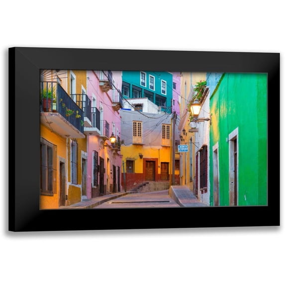 Mahan, Kathy 18x13 Black Modern Framed Museum Art Print Titled - Colorful Street II