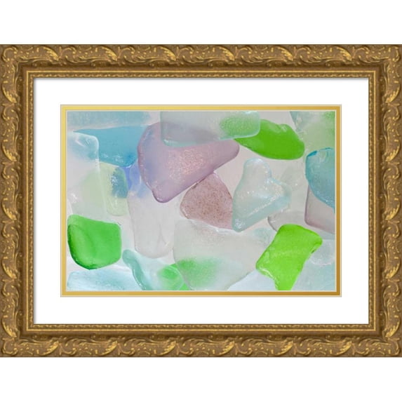 Mahan, Kathy 18x13 Gold Ornate Wood Framed with Double Matting Museum Art Print Titled - Beach Glass I
