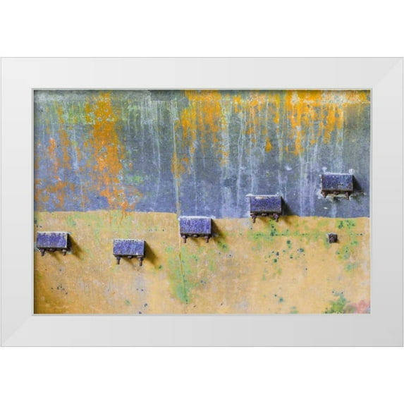 Mahan, Kathy 18x13 White Modern Wood Framed Museum Art Print Titled - Abstract Paint III