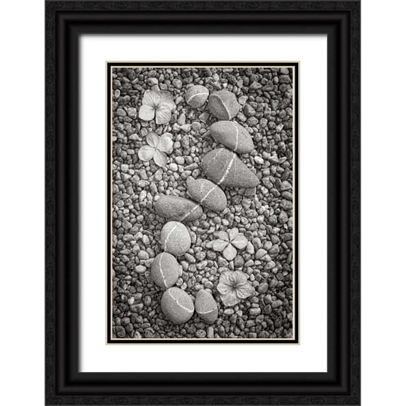 Mahan, Kathy 23x32 Black Ornate Wood Framed with Double Matting Museum Art Print Titled - Curving Rocks I