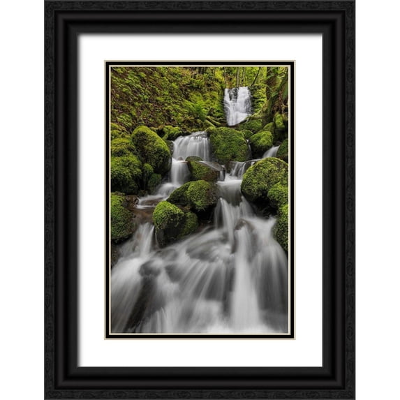 Mahan, Kathy 23x32 Black Ornate Wood Framed with Double Matting Museum Art Print Titled - Waterfall I
