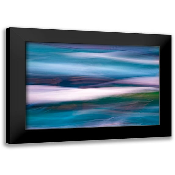 Mahan, Kathy 24x17 Black Modern Framed Museum Art Print Titled - Waves of Blue I