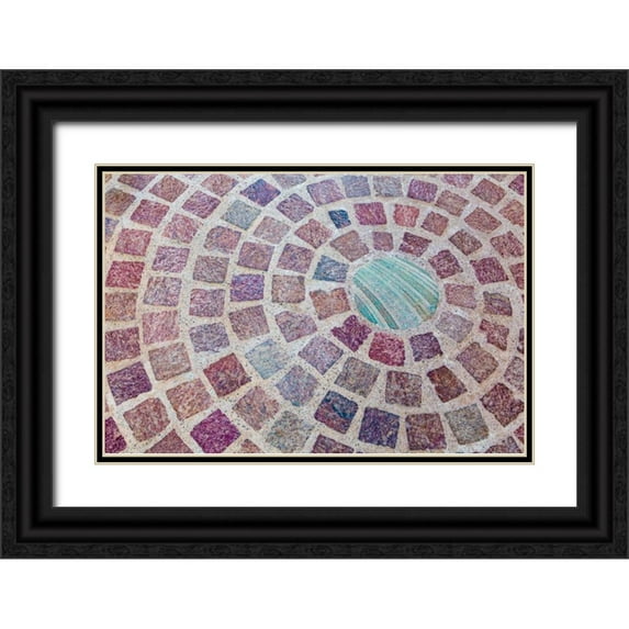 Mahan, Kathy 24x17 Black Ornate Wood Framed with Double Matting Museum Art Print Titled - Circular Bricks