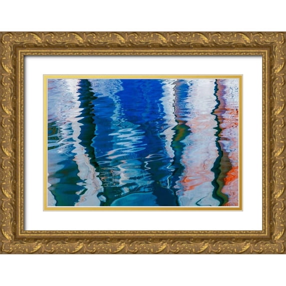 Mahan, Kathy 24x17 Gold Ornate Wood Framed with Double Matting Museum Art Print Titled - Abstract Reflections I