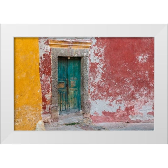 Mahan, Kathy 24x17 White Modern Wood Framed Museum Art Print Titled - Colorful Door