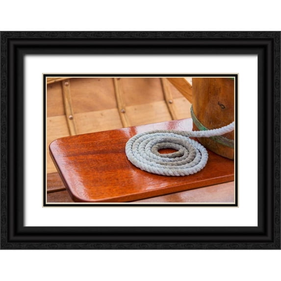 Mahan, Kathy 32x23 Black Ornate Wood Framed with Double Matting Museum Art Print Titled - On the Boat II