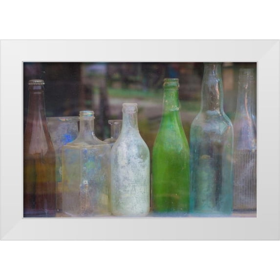 Mahan, Kathy 32x23 White Modern Wood Framed Museum Art Print Titled - Old Bottles II