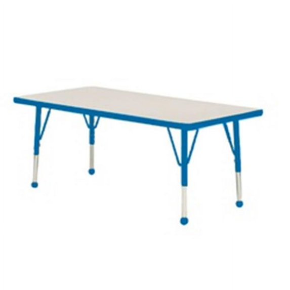 Mahar Manufacturing M3048BL-SB Rectangle Activity Table with Maple Top and Blue Edge, 30 x 48 in.