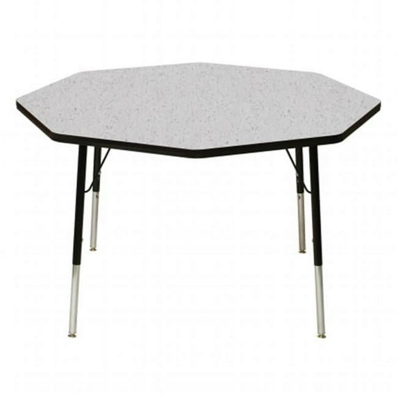 Mahar Manufacturing N2448TSA-SB 24 x 48 in. Trapezoid Activity Table with Gray Nebula & Sour Apple Edge - Standard Leg Ball Glides