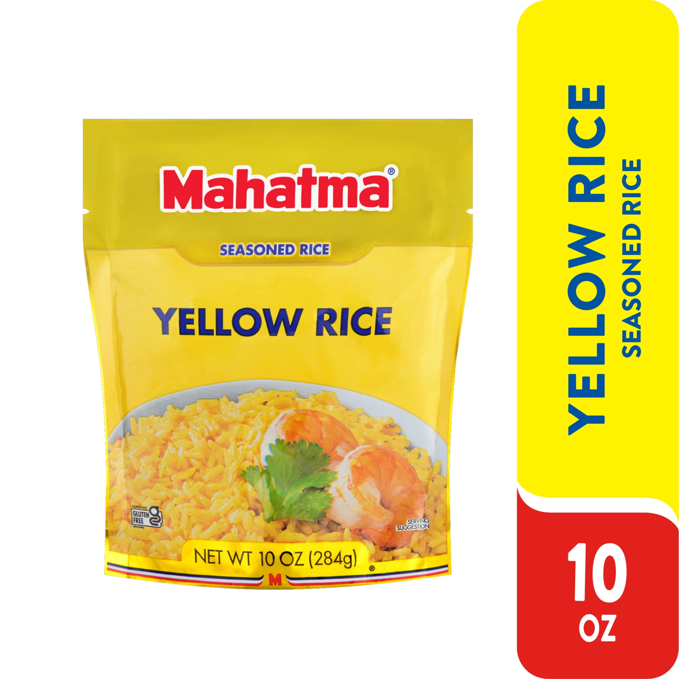 Mahatma Authentic Saffron Yellow Rice, Seasoned Rice with Spices, Gluten Free, 10 oz Bag