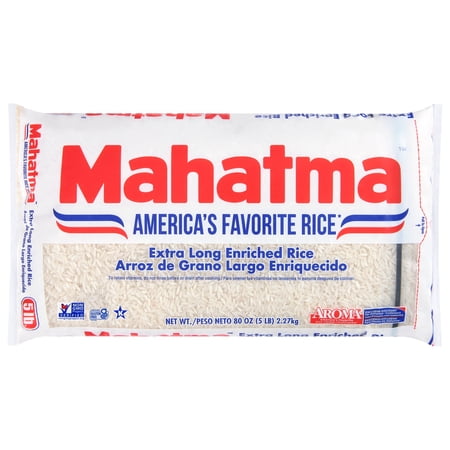 Mahatma Enriched White Rice, Extra Long Grain Rice, Gluten Free, 5 lb Bag