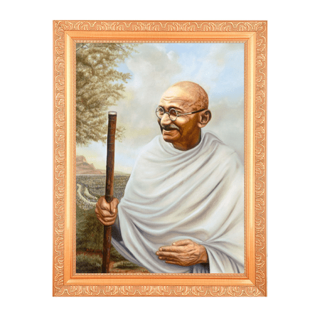 Mahatma Gandhi Painting Vintage Design Digital Print Photo In Golden Artwork Frame (14 X 18 Inch) OR (35.56 X 45.72 Cm) Religious Gifting price history and forecast - BM TRADERS