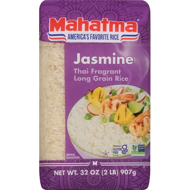Mahatma Jasmine White Rice, Thai Fragrant Long Grain Rice, 2 lb Bag