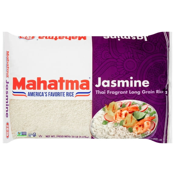 Mahatma Jasmine White Rice, Thai Fragrant Long Grain Rice, 20 lb Bag