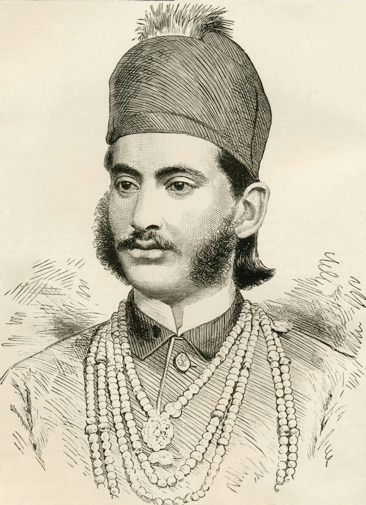 Mahbub Ali Khan Asaf Jah Vi 1866 To 1911 Sixth Nizam Of Hyderabad India From The Worlds Inhabitants By GT Bettany Published 1888 Canvas Art - Ken Welsh  Design Pics (24 x 34)