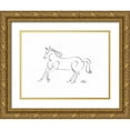 thumbnail image 1 of Mahdavi, Gholam Reza 24x19 Gold Ornate Wood Framed with Double Matting Museum Art Print Titled - Horse, 1 of 4