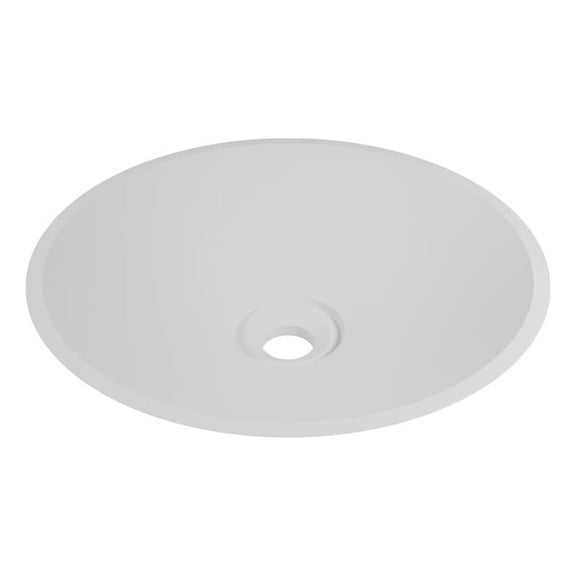 Mahdi Circular Solid Surface Stone Bathroom Sink in White