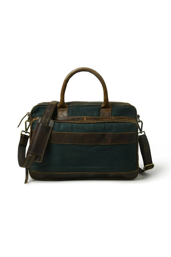 Canvas Briefcase Messenger Bag, Shoulder Bag, Laptop Bag for Men