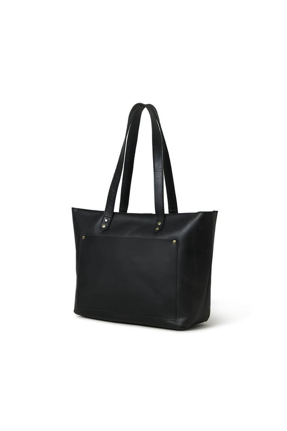 Genuine Leather Tote Bag For Women, Black Shoulder Bag