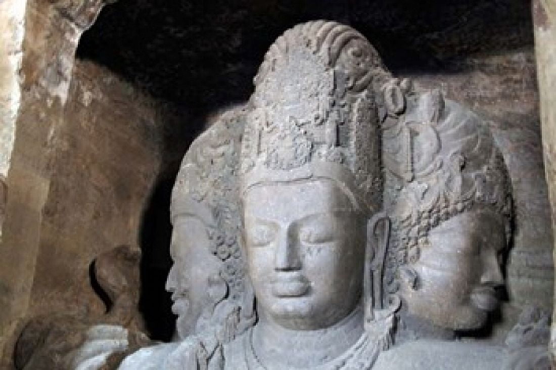 Mahesamurti of Elephant Island Caves Mumbai India Canvas Art - Kymri Wilt DanitaDelimont (36 x 24)