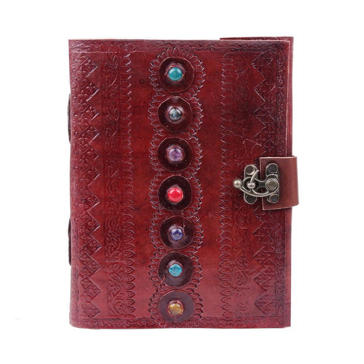 Mahetri Leather Journal Writing Notebook 7 Chakra Stone Diary For Men & Women, Notepad Gift For Artists & Writers