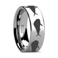 thumbnail image 1 of Mahi Fish Jumping Sea Print Pattern Ring Engraved Flat Tungsten Ring - 4mm - 12mm, 1 of 1